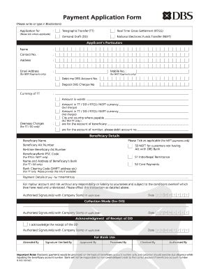 dbs telegraphic transfer application form.